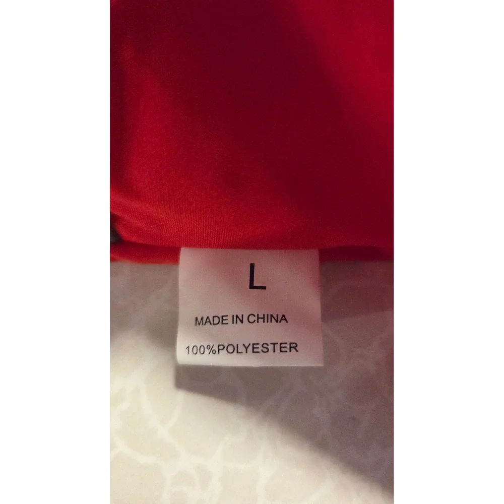Fashion Class Red Hooded Dog Raincoat Jumpsuit Size Large Reflective Trim